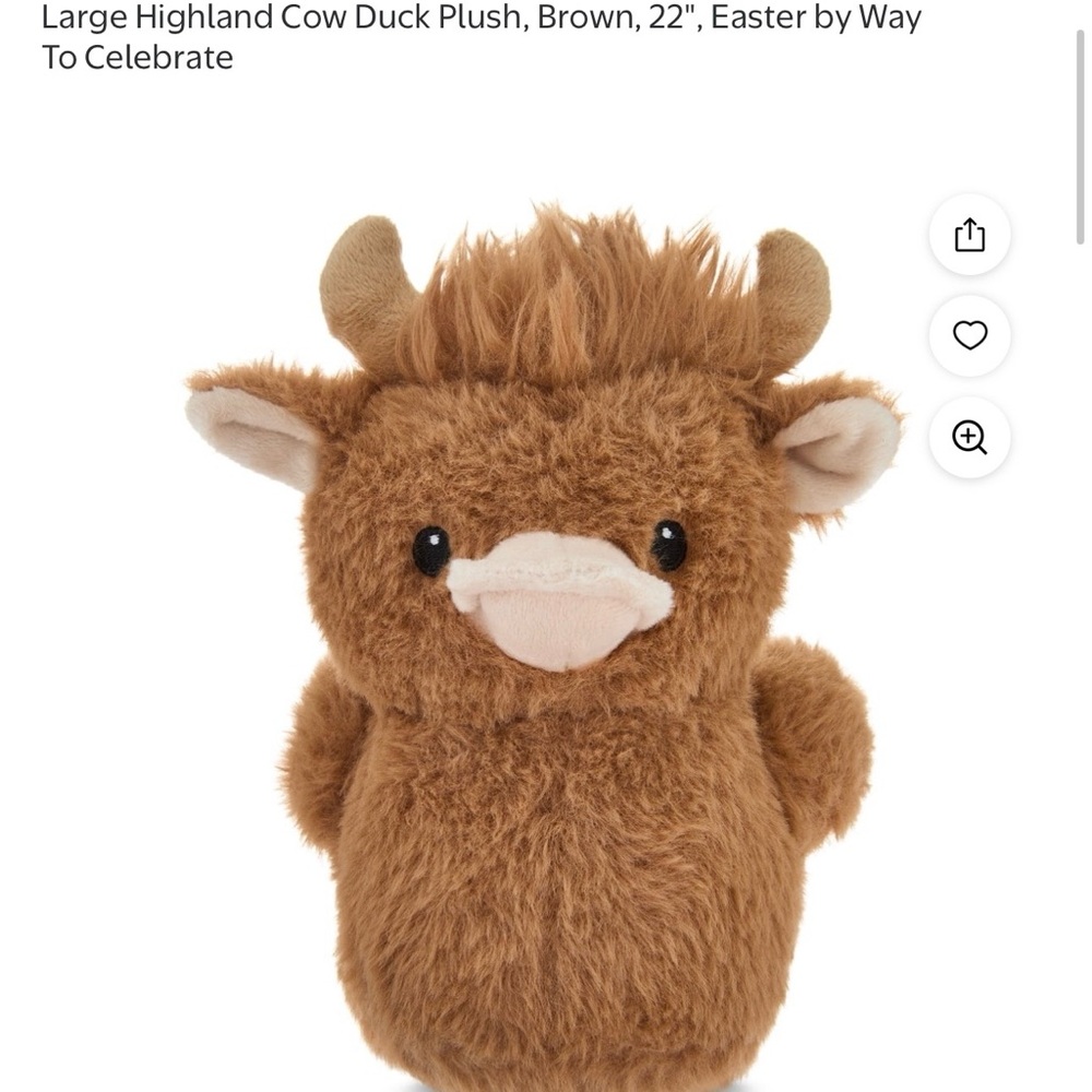 NWT Way 2 Celebrate Large Highland Cow duck plush